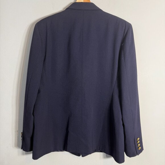 Vintage Austin Reed Wool Blazer Jacket Women's 12 Blue Formal Career Interview - Picture 10 of 12